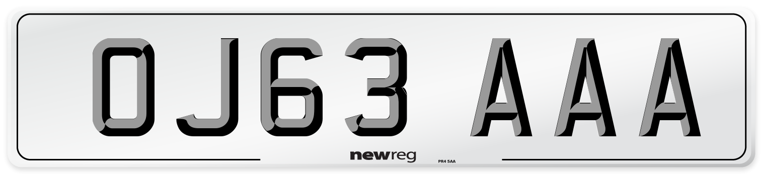 OJ63 AAA Number Plate from New Reg